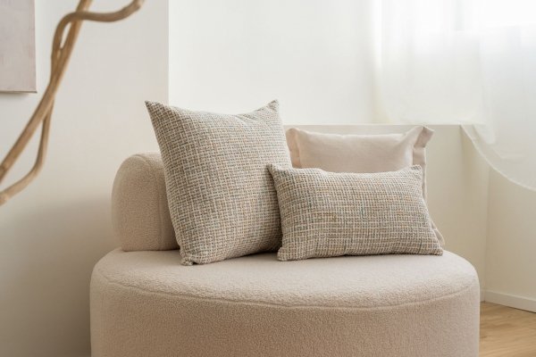 Teli Large White Decorative Pillow 50x50