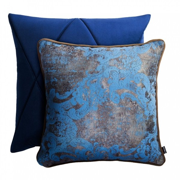 Blue Decorative Pillow Set Touch+Gold