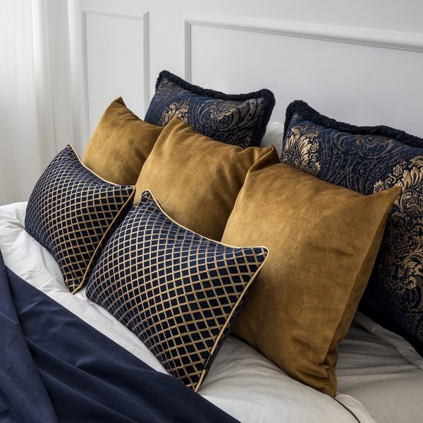 Navy-Gold Decorative Pillow Aurum 50x30