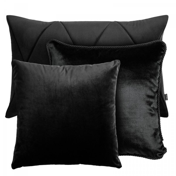 Black decorative pillow set Velvet + Glamour