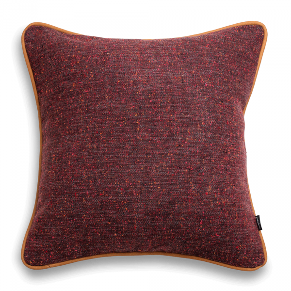 Bordowa poduszka dekoracyjna WOOL 45X45