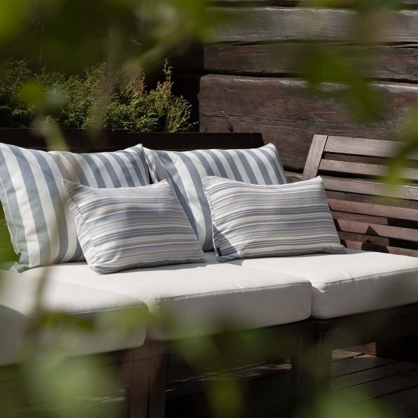 Navy blue striped garden pillow 60x40