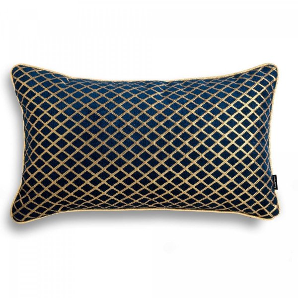 Navy Set of 7 Decorative Bedroom Pillows Aurum