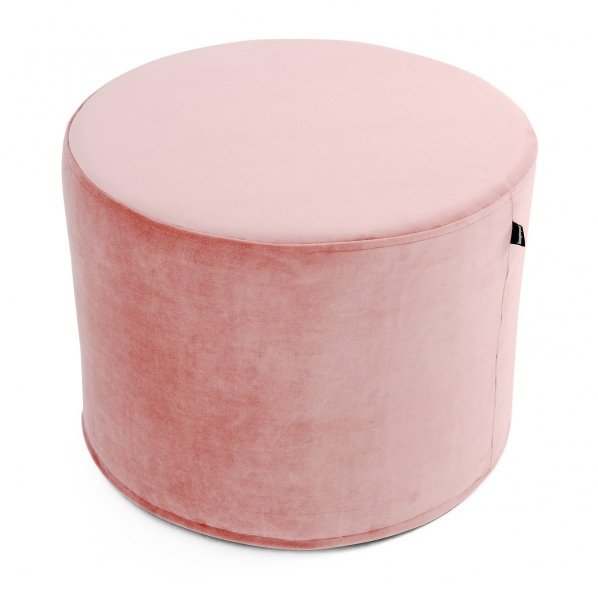 Pink velvet pouffe 45x35