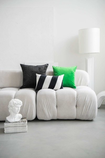 Black-Green Decorative Pillow Set Velvet
