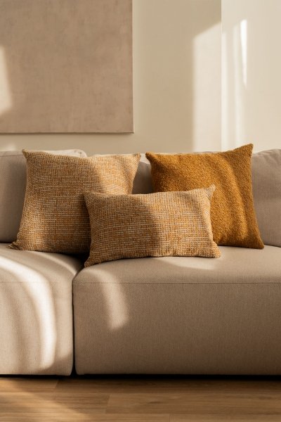 Teli Large Yellow Decorative Pillow 50x50