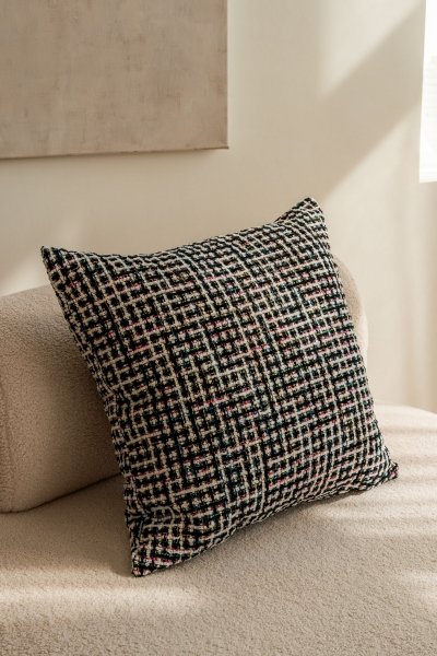 Teli Large Black-and-Gray Decorative Pillow 50x50