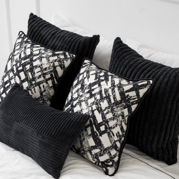 Cord Black Decorative Pillow 50x30