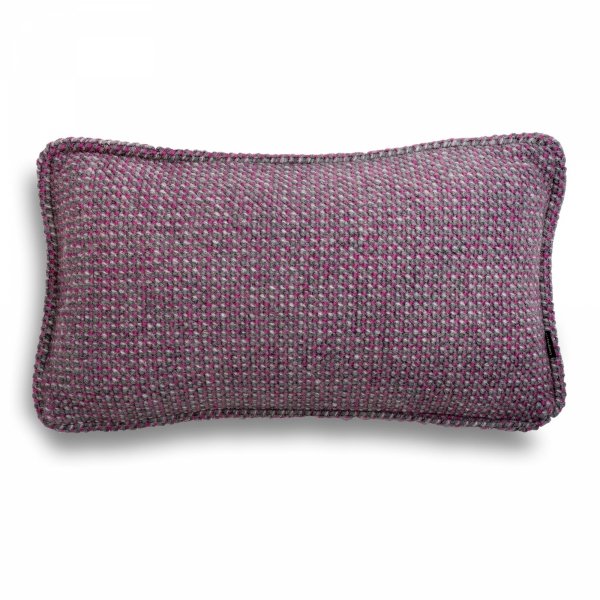 Fioletowo-szara wełniana poduszka 50x30