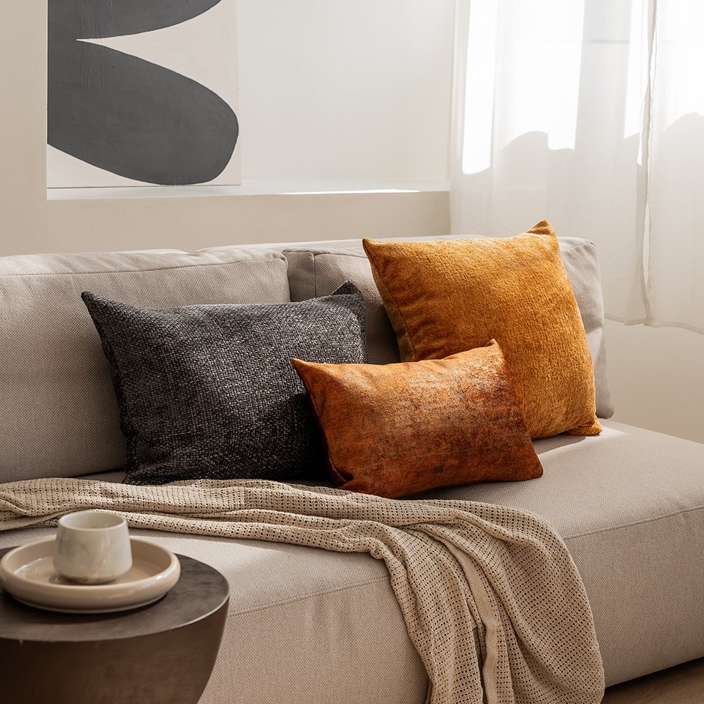 Grey and copper cushions online