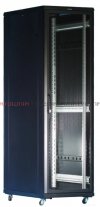 TOTEN Szafa RACK 19 stojąca G7 22U 600x800mm, drzwi blacha/szkło czarna