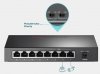 TP-LINK SF1008LP Switch 8-Port Fast Ethernet, 4xPoE 41W desktop, 
