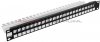 Patch Panel modularny z półką 1U na 24 moduły keystone, niewyposażony, czarny