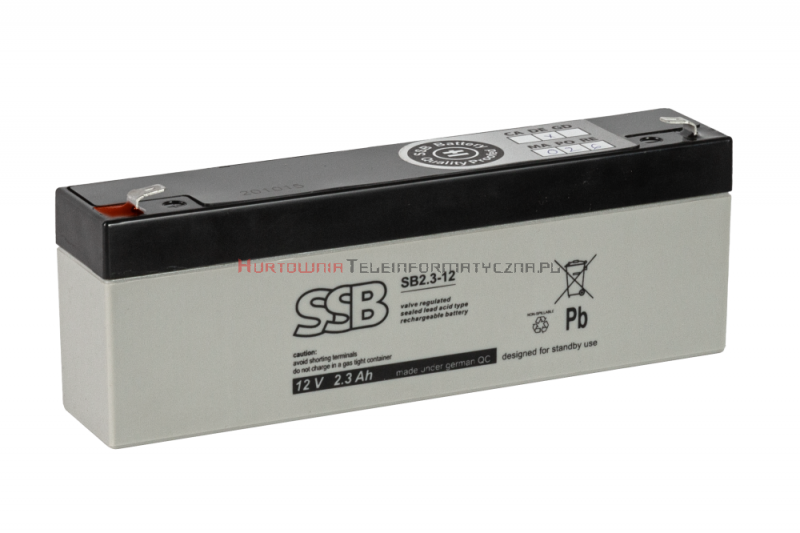 SSB Akumulator  SB 12V 2,3Ah, przyłącze F1 4,8 mm (6-9 lat) 