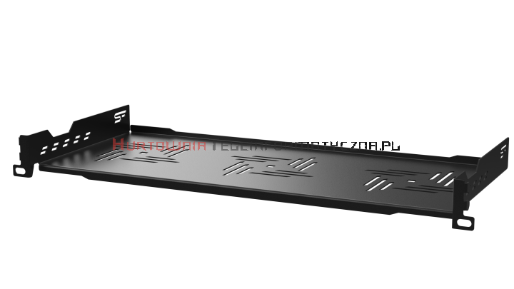 Półka stała RACK 19&quot;, 1U, o gł. 250 mm., mocowana z przodu, szybki montaż, czarna