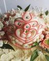 Cukrowa dekoracja figurka na tort KORONA biała z różowym 1szt