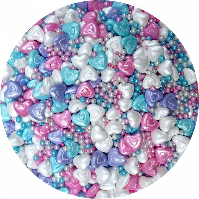 Posypka cukrowa Candy Kisses 100g – różowa dekoracja do ciast i tortów