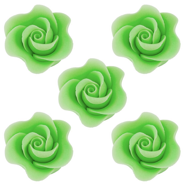 Cukrowe kwiaty na tort RÓŻA MINI MAX 20szt ZIELONY