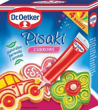 Pisaki cukrowe do dekoracji KOLOROWE 4szt 76g - Dr.Oetker