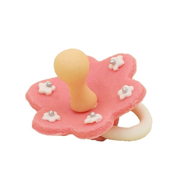 Cukrowa dekoracja figurka na tort SMOCZEK różowy - chrzest, baby shower