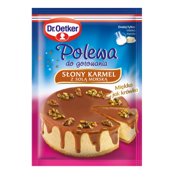 Polewa do ciast i tortów SŁONY KARMEL z solą morską 76g - Dr.Oetker