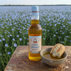 olej lniany 500 ml Na zdrowie! szkło 