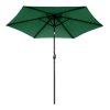 Duży parasol ogrodowy skośny łamany z korbą 6 żeber zielony 270 cm MultiGarden