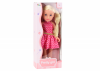 Lalka Różowa Sukienka Kucyki Blond Włosy Duża Laleczka 46cm
