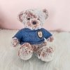 Pluszowa Maskotka Przytulanka Miś Szary Niebieski Sweterek 21cm