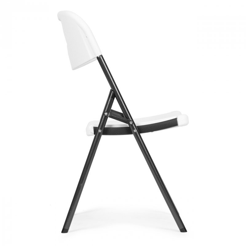 Komplet 4 krzeseł składanych zestaw cateringowy metal HDPE białe ModernHome