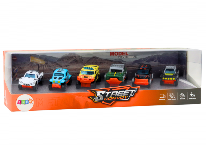Zestaw Metalowych Autek Terenowych 1:64 6 sztuk