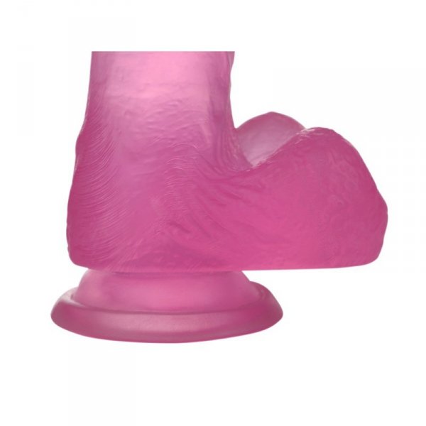 7&quot;&quot; Jelly Studs Crystal Dildo Medium Pink