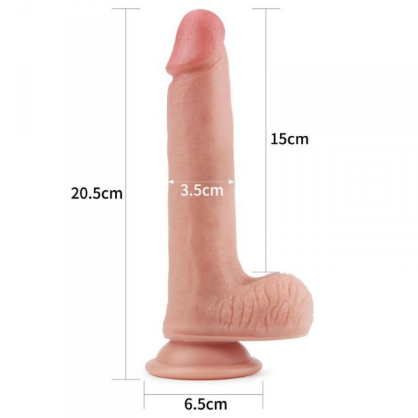 8&#039;&#039; Dual layered Platinum Silicone Cock