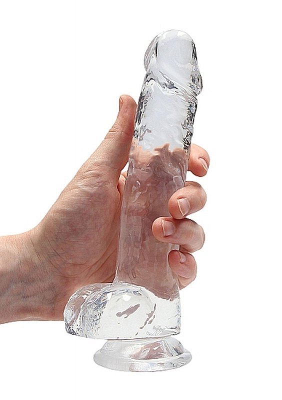 8&quot;&quot; / 20 cm Realistic Dildo With Balls - Transparent