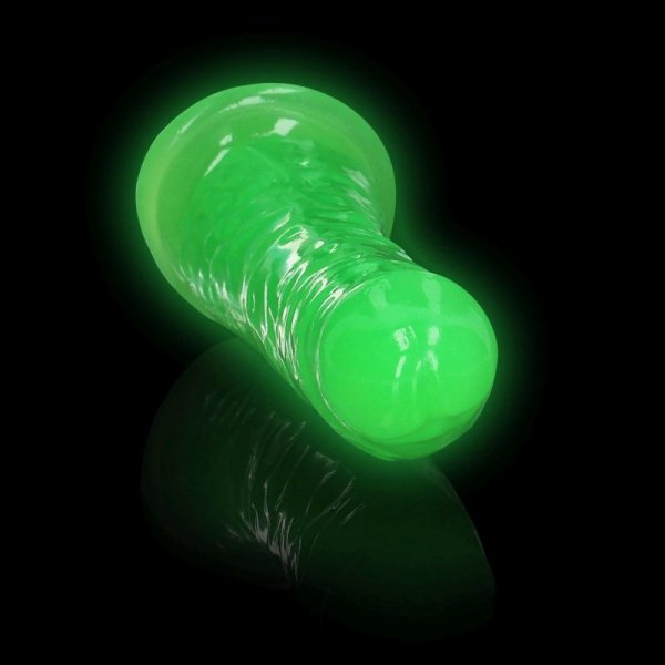 Slim Realistic Dildo with Suction Cup - Glow in the Dark - 6&#039;&#039; / 15,5 cm