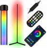 Stojąca lampa LED RGB do narożnika sterowana pilotem i aplikacją