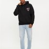 Bluza Tommy Jeans męska czarna kangurka z kapturem 