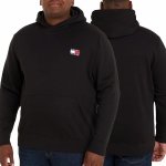 Bluza Tommy Jeans męska czarna kangurka plus size z kapturem 