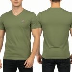 Aeronautica Militare t-shirt męski koszulka khaki z dekoldem V