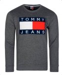 Bluza Tommy Hilfiger męska grafitowa duże logo bawełniana
