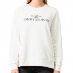 Bluza Tommy Hilfiger damska duże logo biała bawełniana