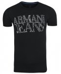 T-shirt Armani Jeans logo koszulka męska czarna bawełniana
