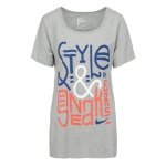 Nike t-shirt koszulka bluzka damska szara bawełniana