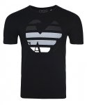 T-shirt Armani Jeans logo koszulka męska czarna bawełniana duże logo