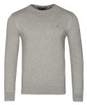 Sweter męski Tommy Hilfiger szary z okrągłym dekoldem bawełniany