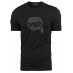 Karl Lagerfeld t-shirt koszulka czarna duże logo bawełniana