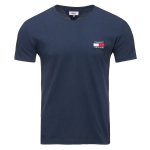 T-shirt Tommy Jeans koszulka męska z okrągłym dekoldem granatowa