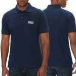 Polo polówka Versace Jeans Couture koszulka męska granatowa srebrne logo bawełniana