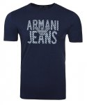 T-shirt Armani Jeans logo koszulka męska granatowa bawełniana