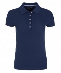 Polówka polo Tommy Hilfiger damska granatowa Slim Fit małe logo bawełniana